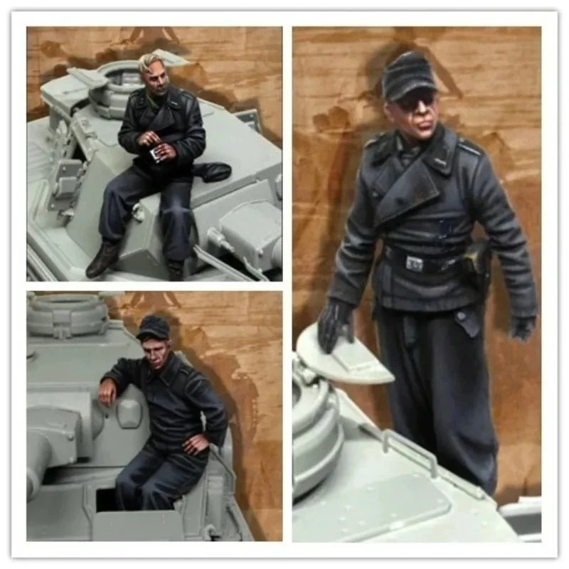 1/35 Scale Resin Figure Model Kit Military Hobby Miniature Tank Crew 3 Persons Diorama Figurine Unassembled and Unpainted