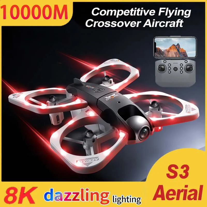 

Новый S3 Ultra RC Дрон 8K БПЛА Пульт дистанционного управления Квадрокоптер Двойная камера Светодиодный светильник Автоматическое возврат Самолет Аэрофотосъемка Квадрокоптер