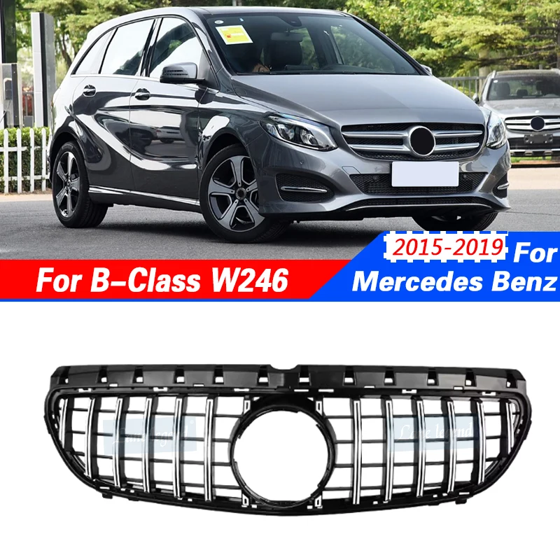 

Front Racing Bumper Grille Upper Billet Grill Cover Fit For Mercedes Benz W246 B-Class 2015-2019 GT style Ventilation Net