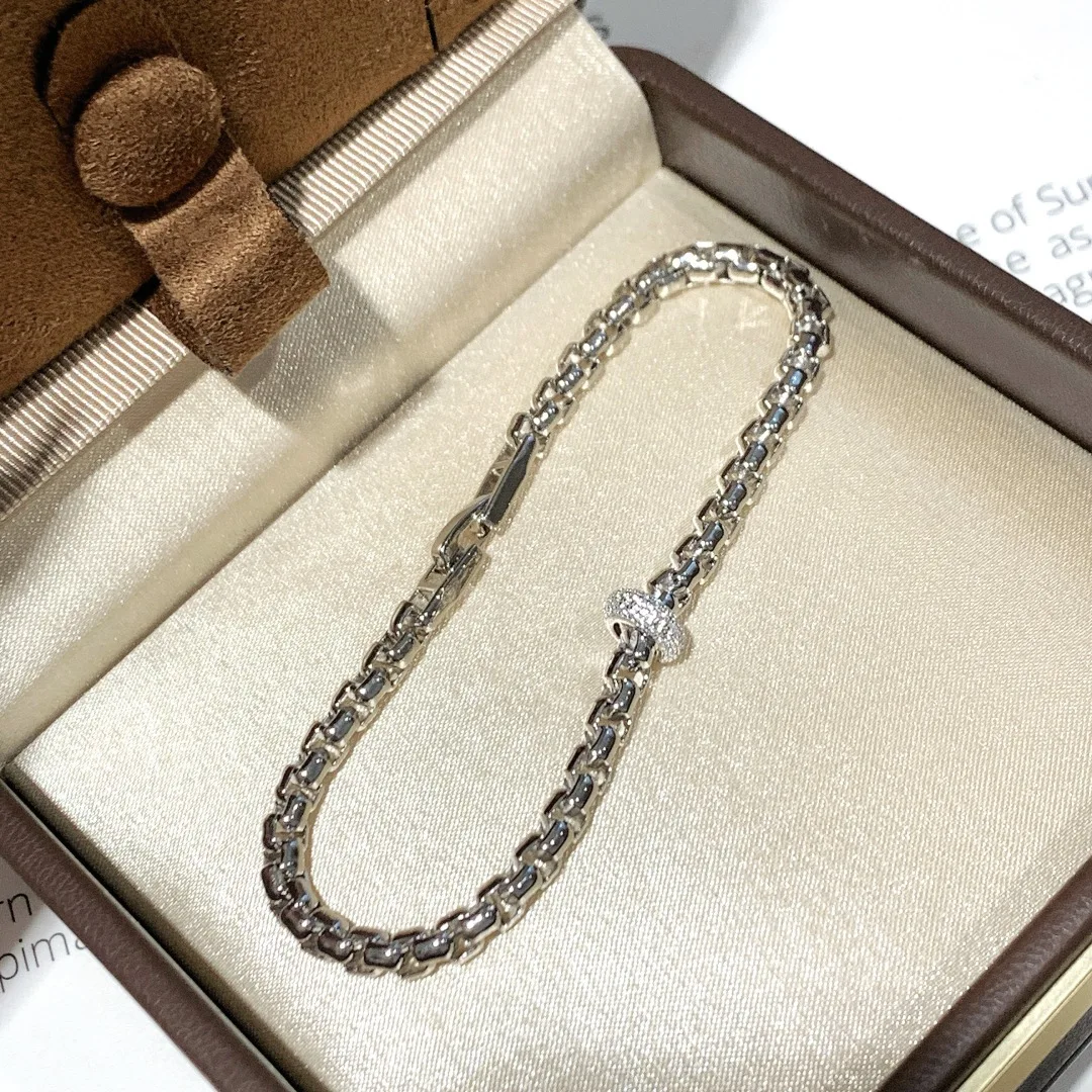 New Italy Craft 925 Sterling Silver Brand Style Weaving Chain Bracelet Luxury Designer Fine Jewelry For Women Wedding