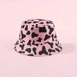 Spring and summer new sunscreen bucket cap female man cartoon print luxury fisherman hat hip-hop party panama hat cute bob hat