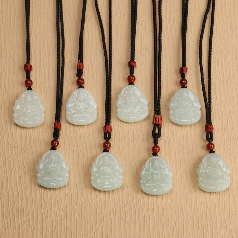 Natural Xinjiang Hetian Jade Patron Saint Pendant Chinese Zodiac Buddha Jade Charm Perfect Festival Gift