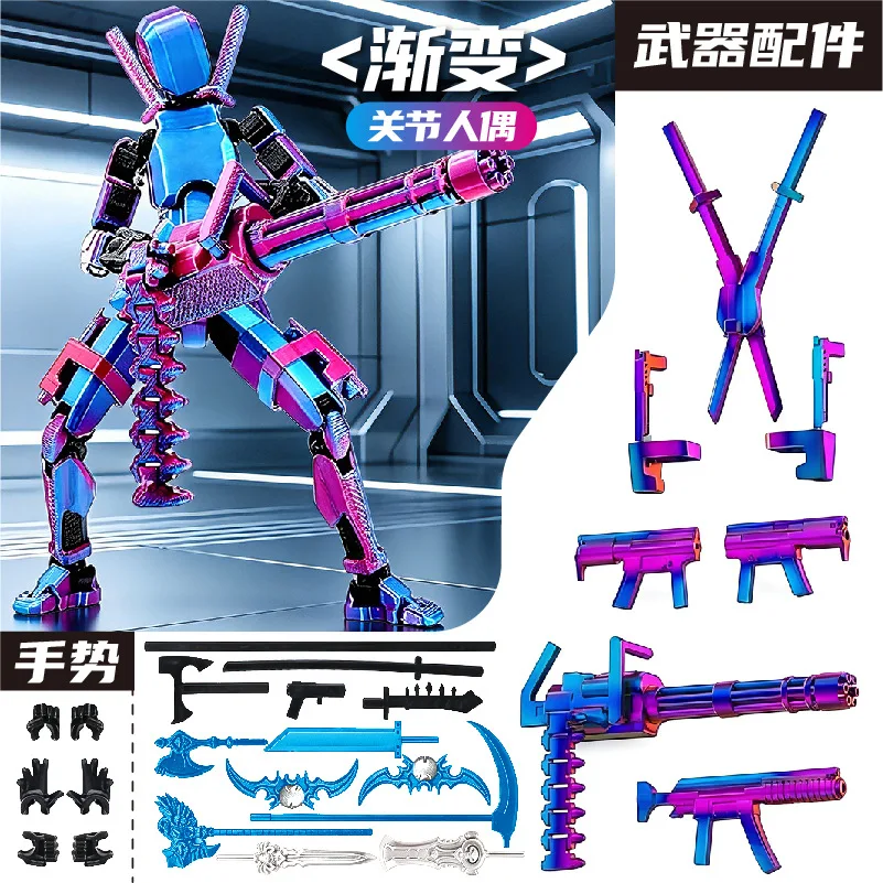 Dummy 13 Action Figure DIY Assemble Titan 13 Multi-articular Shapeshift Robot 3D Printer Action Figure Fidget Toy Christmas Gift