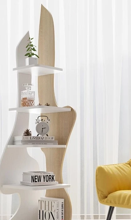 

Floor-to-ceiling bookcase Modern simple special-shaped bookshelf Office living room living room study shelf