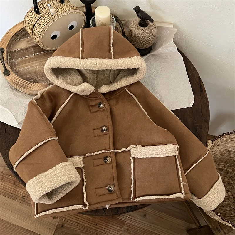 

2025 Winter New Children's Clothing Lamb Wool Suede Jacket