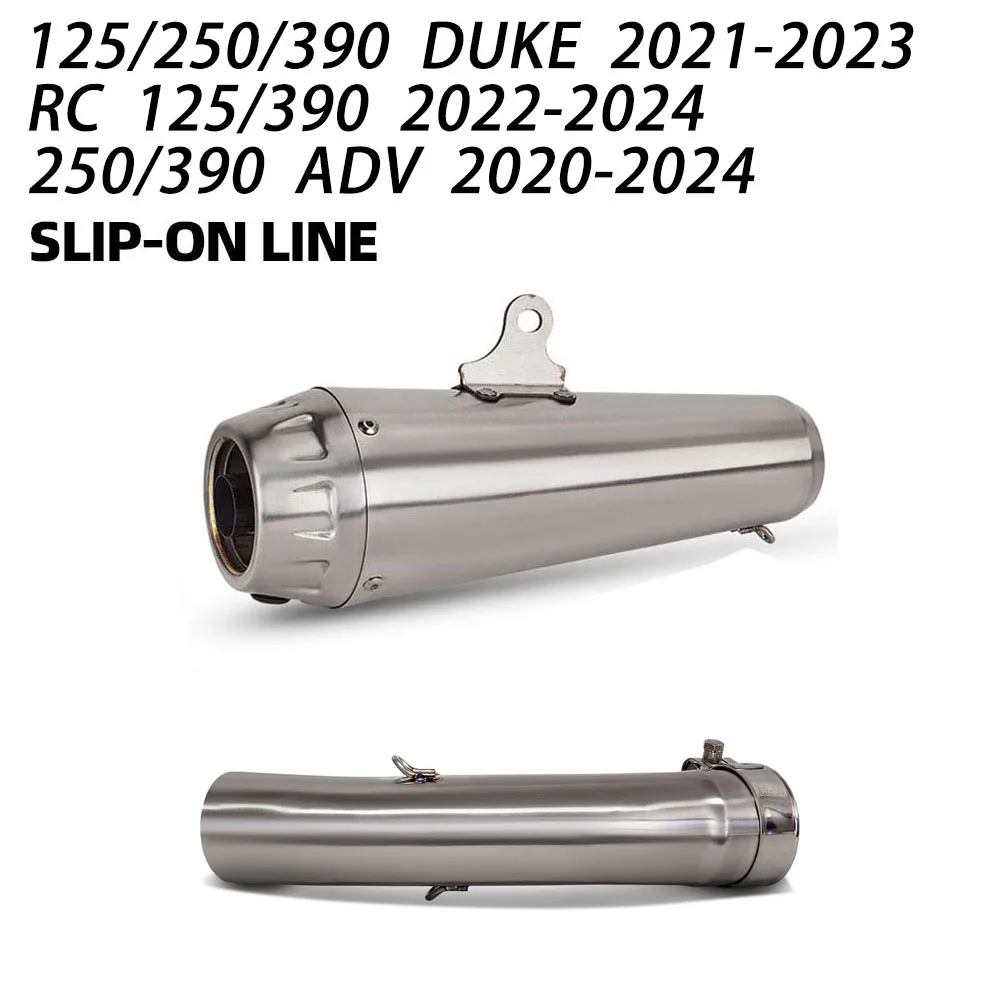 390ADV Exhaust Muffler For 125/250/390 RC/DUKE/Adventure 2020-2024 Motorcycle Exhausts Pipe Slip on Line Kit Pro Race Tail Tube