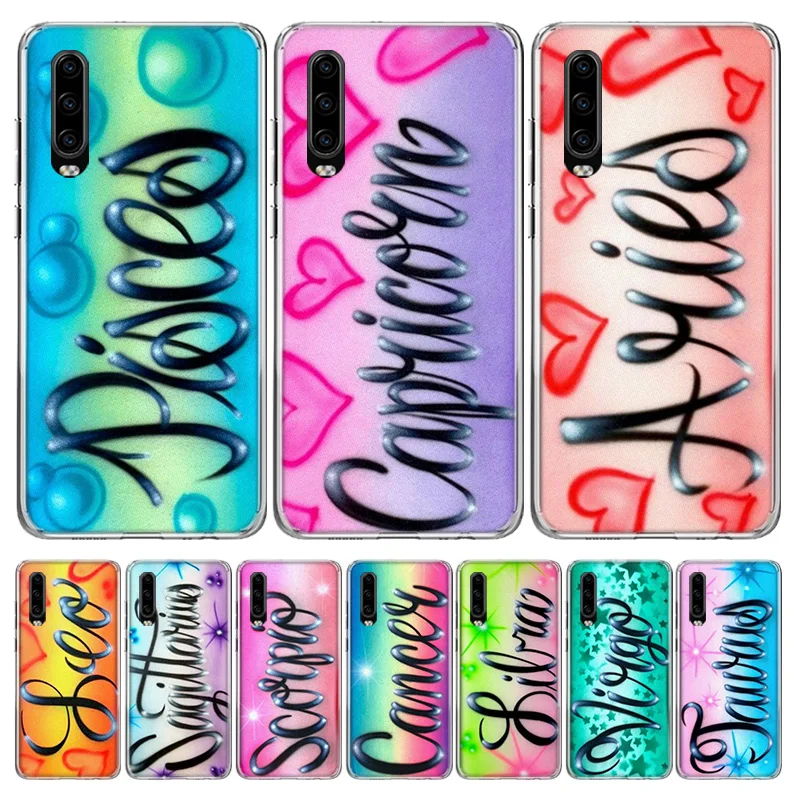 Aries Leo Libra Pisces Virgo Capricorn Case Phone Cover for Huawei P30 Lite P40 P20 P10 Mate 10 20 Pro P Smart Z 2019 Y5 Y6 Y7 Y