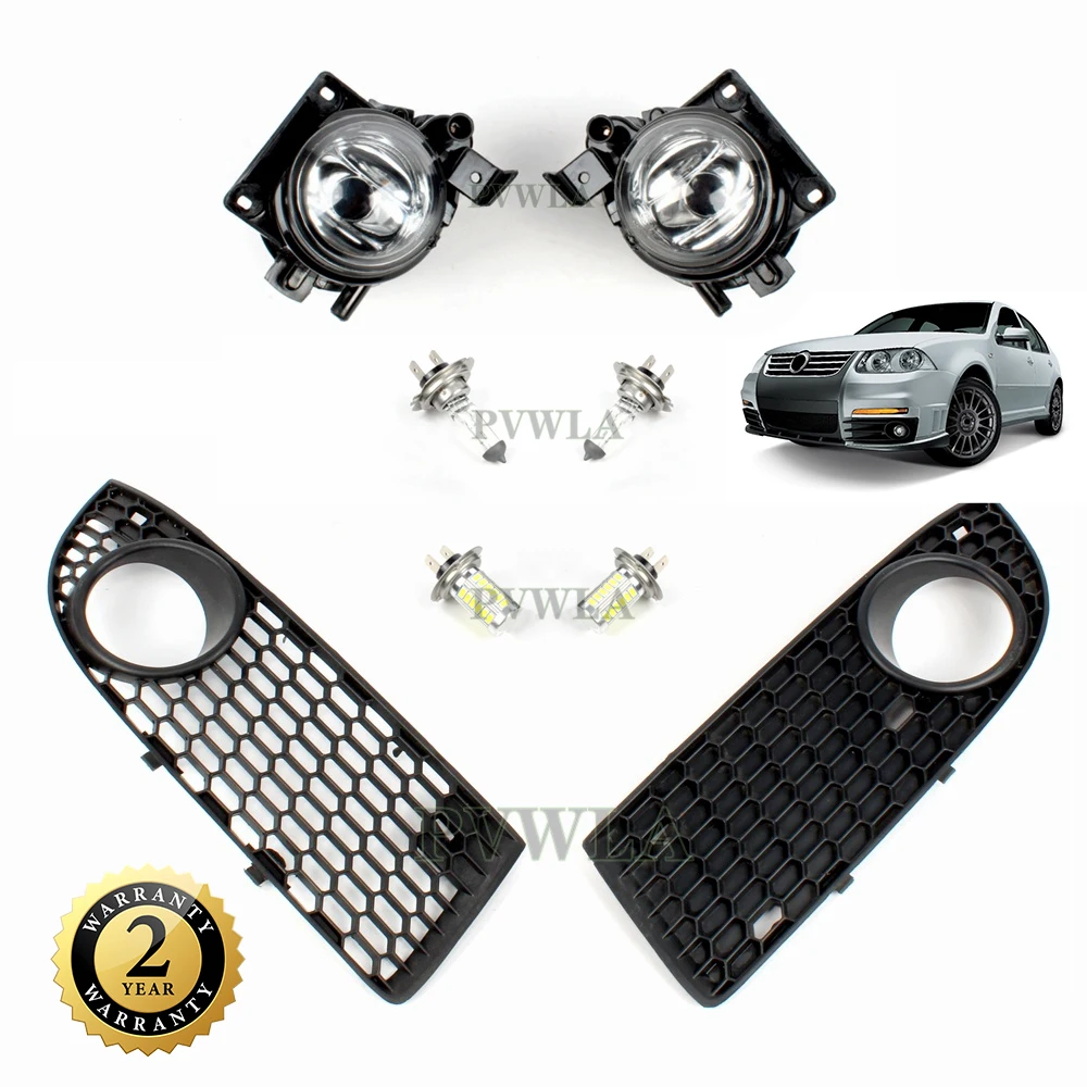 

For VW Jetta Clasico 2008 2009 2010 2011 2012 2013 2014 2015 Front Fog Lamp Light Grille Cover+Fog Light