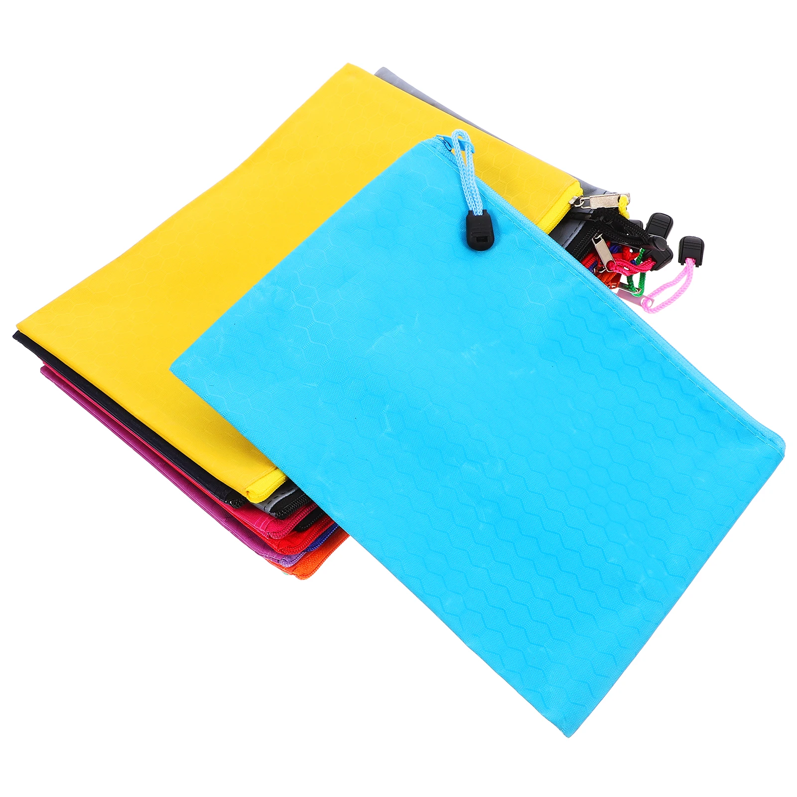 

12 Pcs File Holder Document Bag Canvas Waterproof Zipper Student Folder Large Capacity Office Storage Solution Tool Organizer