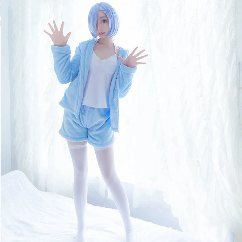 Anime Cosplay Cosplay Re:Life in a different world from zero Cosplay Rem Ram Sexy Cat Ear Ver Costume Women Anime Re zero P 72th view 4