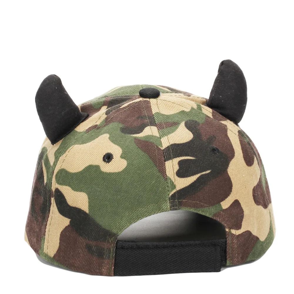 Casquette de Baseball avec Logo personnalisé, mode Camouflage corne de taureau, mignon chapeau visière Gorras os mâle, chapeaux en langue de canard réglables bon marché