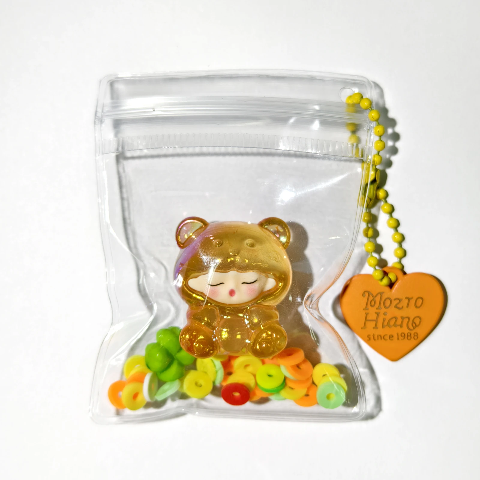 1pcs glow-in-the-dark three-dimensional color gummy bear cute tiki doll DIY keychain Valentine's Day gift