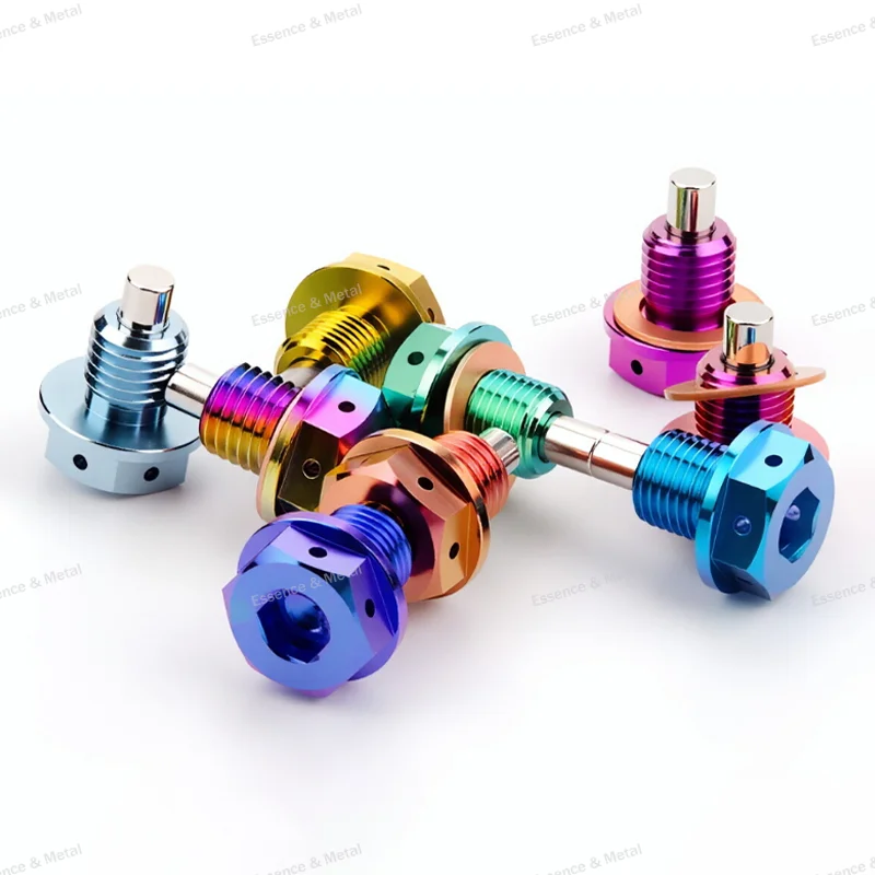 1PCS Titanium Alloy Magnetic Oil Pan Oil Drain Screw M12M14M16 Magnetic Oil Drain Bolt Dedicated for Automobiles and Motorcycles