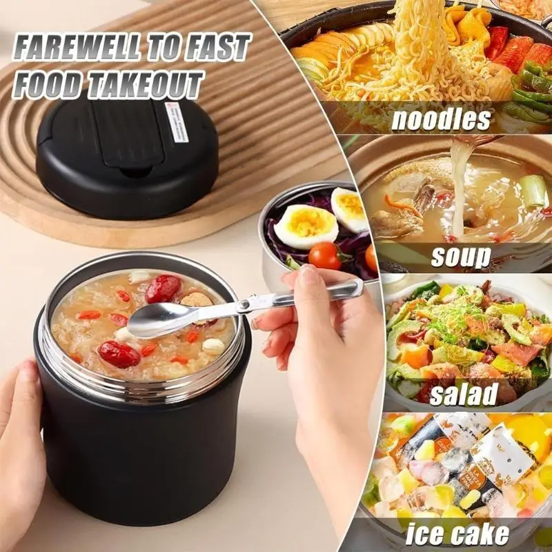 

Leakproof Wide Mouth Stainless Steel Insulated Jar Lunch Storage Container C7AC