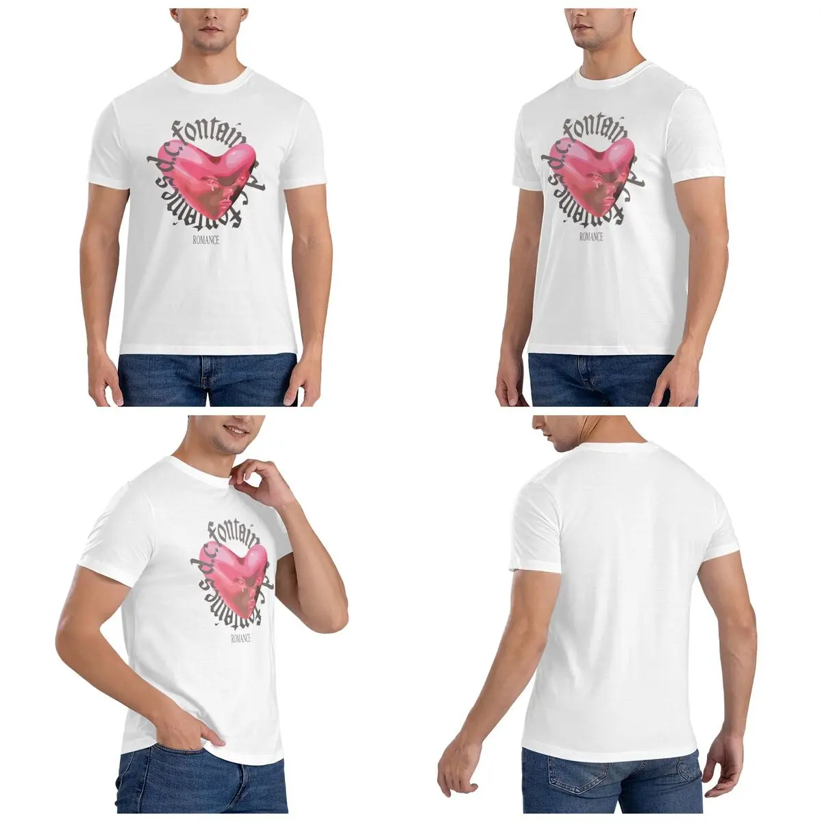 Fontaines DC Romance T-Shirt for Men Cotton Plus Size T Shirts Men's Tees Short Round Neck Summer Clothes Tops S-6XL