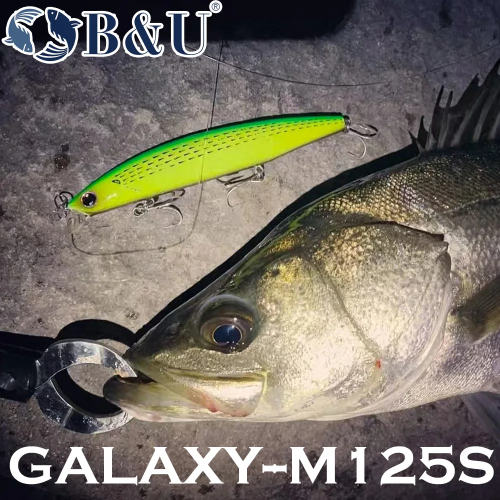 B&U 125mm Sinking Minnow Sea Fishing Lure Ultra Long Casting Seabass Inshore Hard Baits Artificial Bait Jerkbait