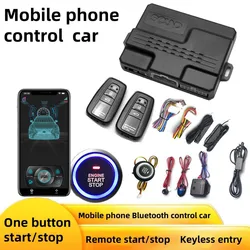 Smart App Remote Control PKE Car Keyless Entry Engine Start Alarm System Push Button Remote Starter Stop Auto 12V Universal Car