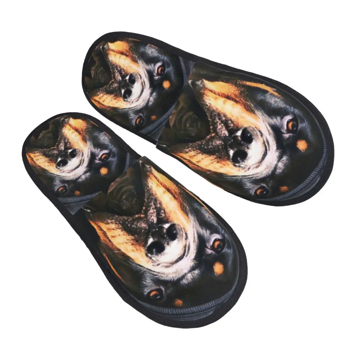 

Custom Rottweiler Dog Comfort Scuff Memory Foam Slippers Women Spa House Shoes