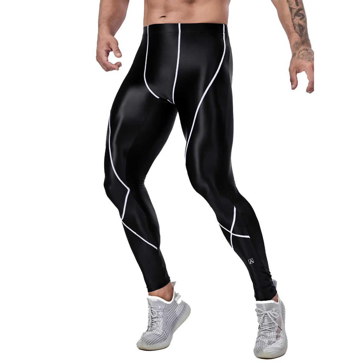 AMORESY Uranus Series, глянцевые облегающие спортивные дышащие жилеты из спандекса, высокоэластичные, впитывающие пот, спортивные штаны для бега