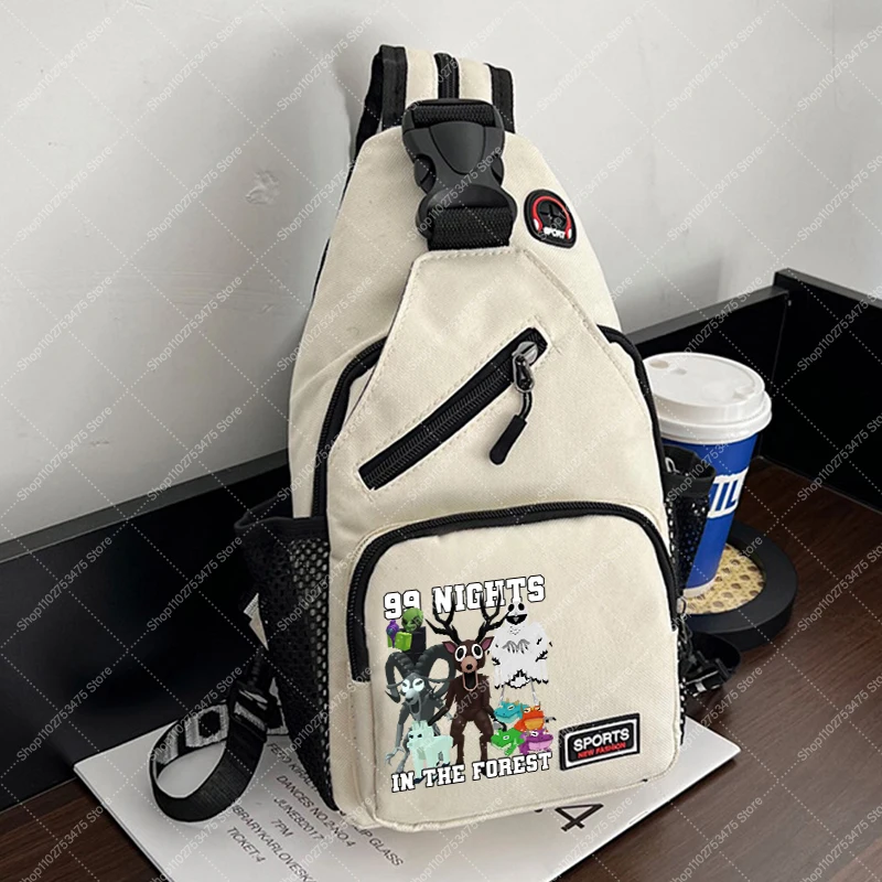 لعبة 99 ليلة في الغابة للأطفال حقيبة كروسبودي بوي كارتون لطيف الصدر حزمة الأطفال أنيمي مطبوعة كيس التخزين هدايا عيد الميلاد