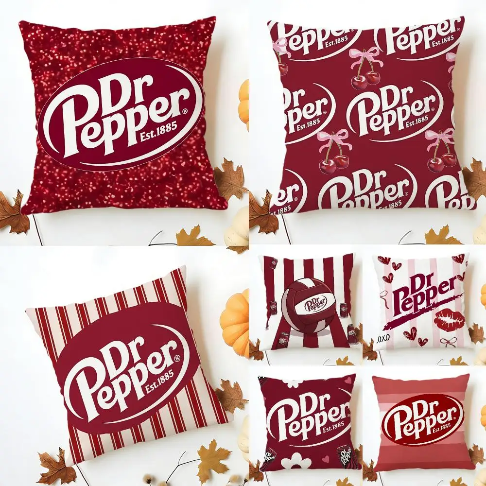 Classic Retro Dr Pepper Cushion Cover Sofa Home Decor Living Room Accessory Holiday House Cushion Shell