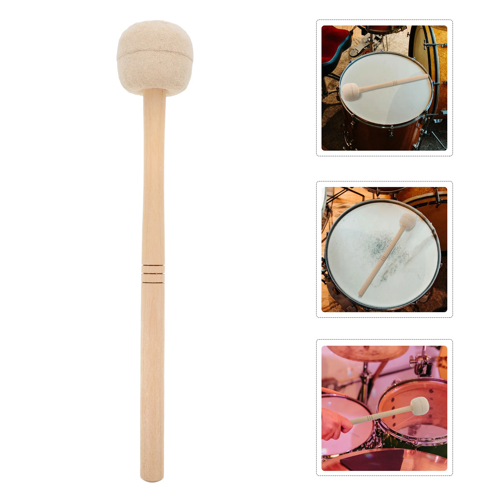 

Felt Drumsticks Marching Mallets for Cymbals Hammer Handle Percussion Musical Instrument Performance Steel Tongue