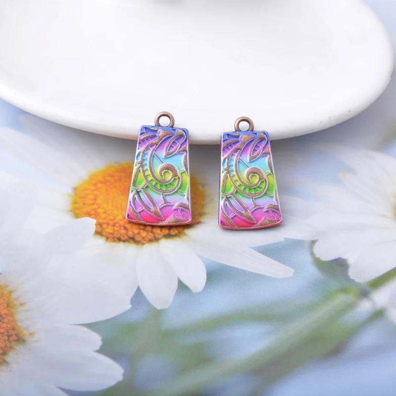12 Stück/Set Legierung Bunte Anhänger Schmuckzubehör Boho Taschenanhänger DIY Damen Ohrringe Herstellung – Detail 10