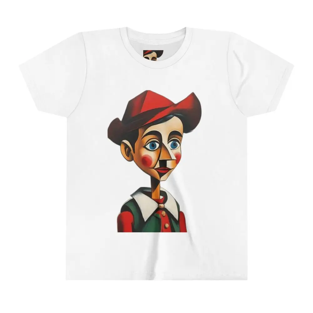 Youth Tee young wooden  marionette cute design t-shirt for girls boys