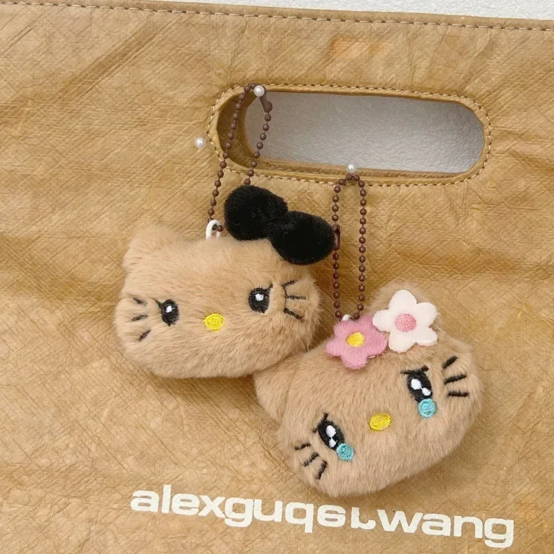 Sanrio Kawaii Hello Kitty Y2k gantungan kunci lucu aksesoris kartun boneka mewah tas dekorasi gantungan kunci liontin hadiah ulang tahun anak perempuan