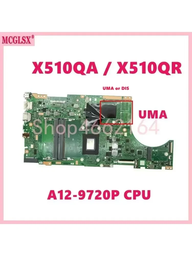X510QR z A12-9720P FX-9800P płyta główna procesora dla Asus X510QA X510QR A510QA F510QA F510QR płyta główna laptopa 100% testowane OK — zdjęcie 2