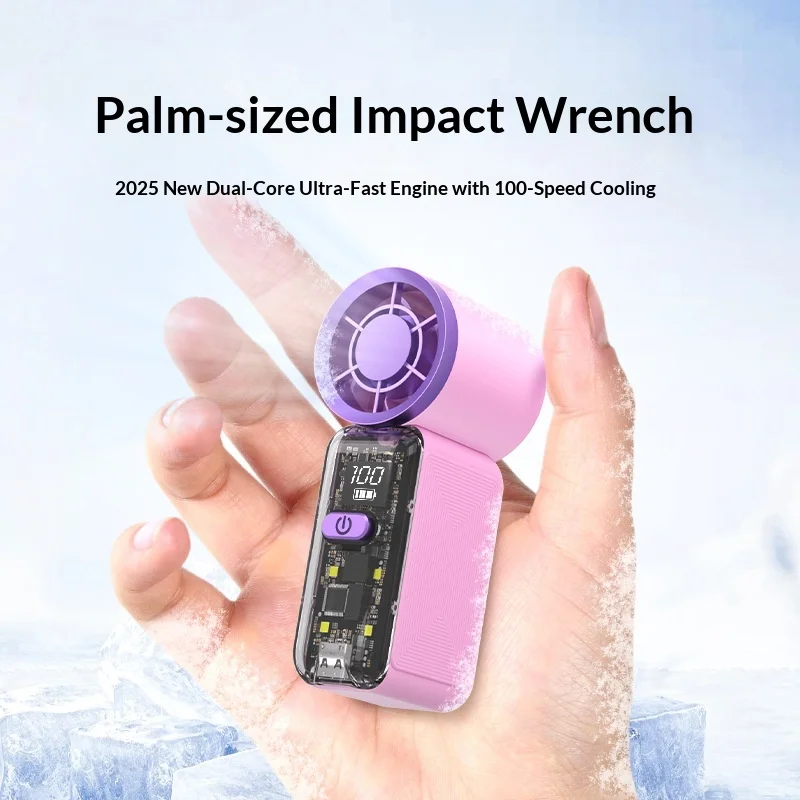 Mini Handheld Fan USB Rechargeable Long-Lasting Ultra-Powerful Portable Violent Fan Brushless Motor