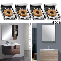 4pcs Bathroom Mirror Glass Wall Mounting Fixing Kit Frame Less Clips With Screws Mounting Hanger Wall Brackets Clamps Hardware