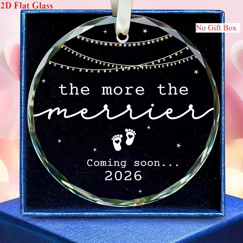 

2D plane, cute glass ornaments - 8x8 cm (8 cm round) Christmas and Valentine's Day Thanksgiving commemorative items, can be hung