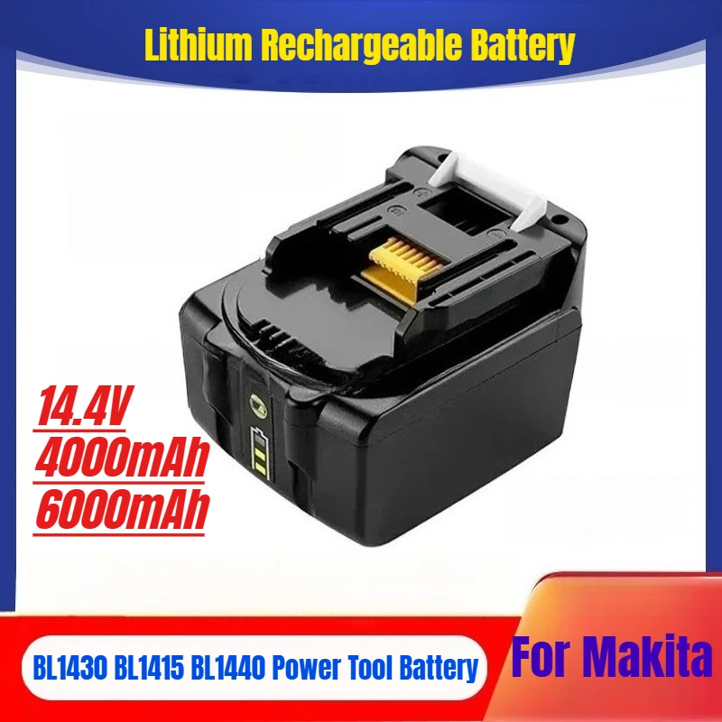

14.4V 6.0Ah Lithium Rechargeable Battery for Makita BL1430 BL1415 BL1440 Power Tool Battery