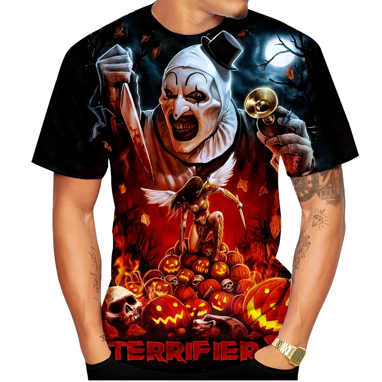 Hot Sale Classic Movie Terrifier 3D Print T-Shirt Fashion Casual American Drama Horror Movie Poster Design Unisex Short Sleeve