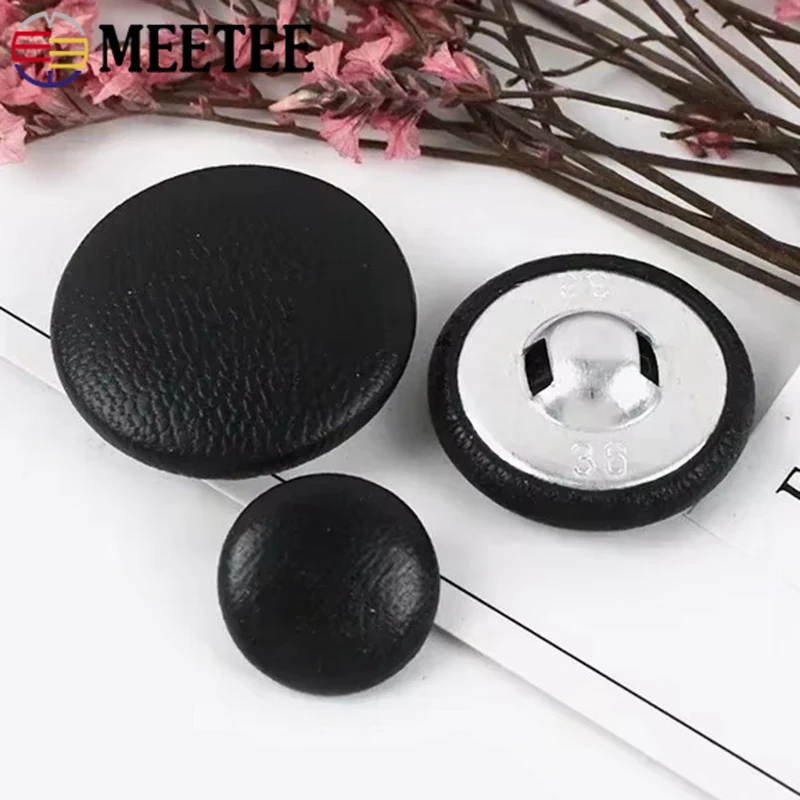 30Pcs Meetee 11-32mm Leather Bag Buttons DIY Sewing Clothing Botones Accessories High-grade Windbreaker Coat Sofa Soft Button