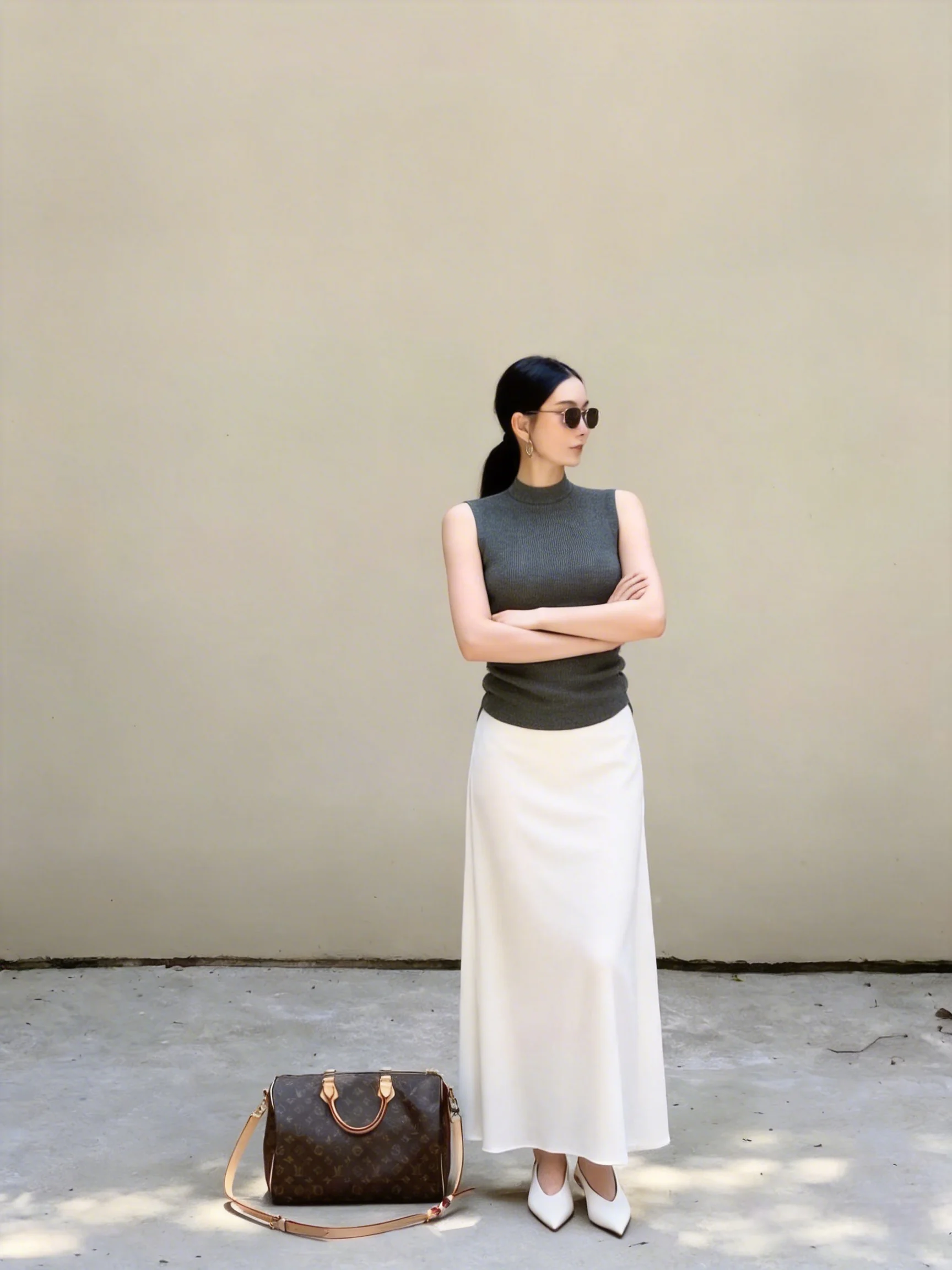 

Женский летний трикотажный топ-жилет из ацетата с высоким воротником, облегающий, с охлаждающим эффектом, цветной