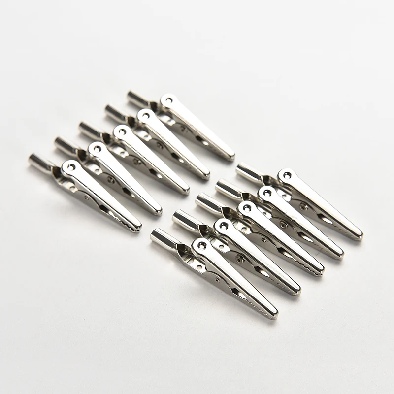 10Pcs Stainless Steel Alligator Crocodile Test Clips Cable Lead Screw Probe Fixing【Homeclub】