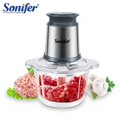 2 Speeds Electric Chopper Meat Grinder 1.8L Glass Mincer Food Processor Slicer Egg Beater Vegetable Meat Grinder 250W Sonifer