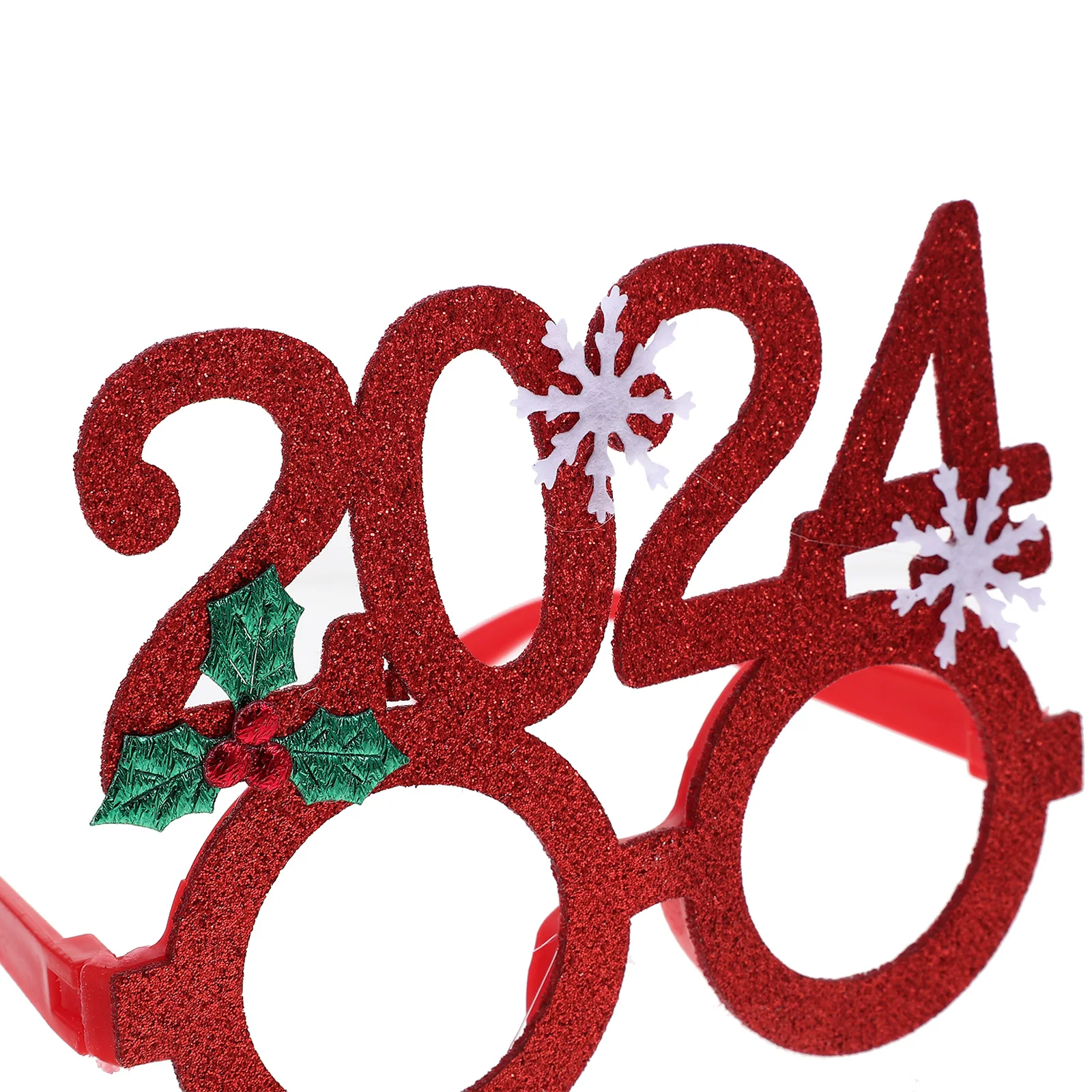 

4pcs New Year Christmas Photo Booth Props Eyeglasses Frame Felt Vibrant Funny Shape Xmas Glasses Frames Party