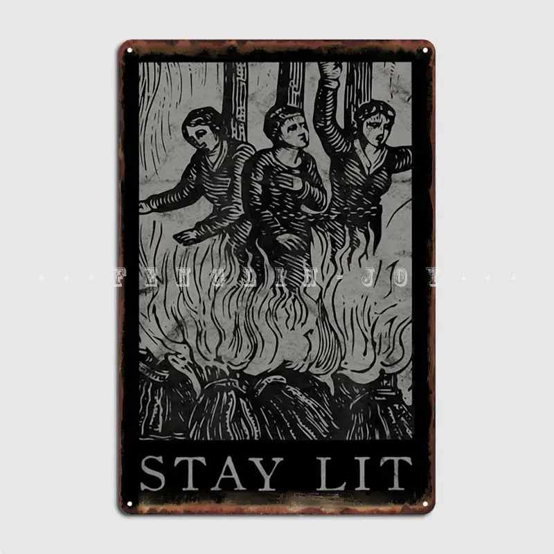 Occult Stay Lit Metal Sign Cinema Garage Club Bar Customize Painting Décor Tin Sign Poster