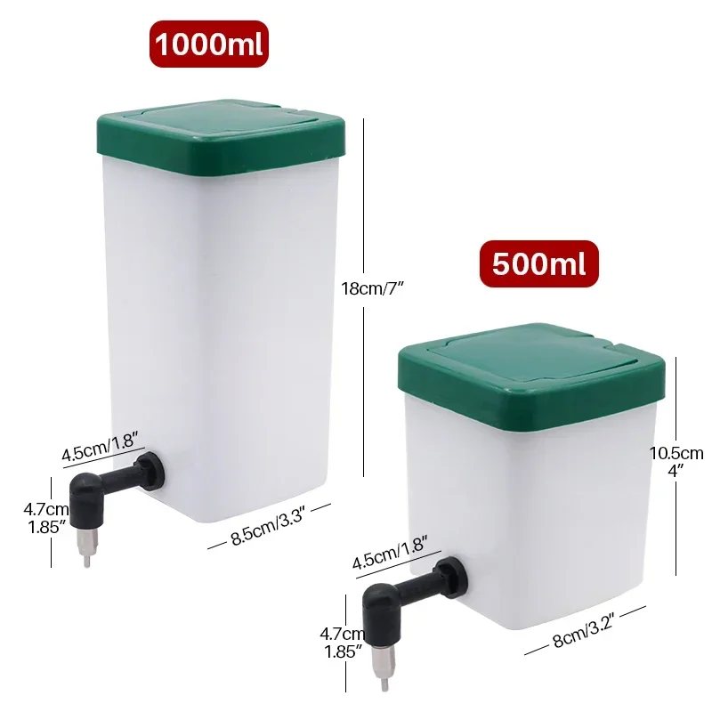 Rabbit Water Dispenser Drinker Feeder Drinking Fountain Automatic Drinking Equipment Pet Animal Hamster Supplies 500Ml/1000Ml