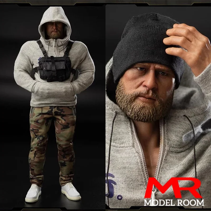 

Onetoys OT015 1/6 Male Gray Sport Hoodie Camo Pants Head Sculpt Set Model Fit 12'' Worldbox AT030 Strong Action Figure Body
