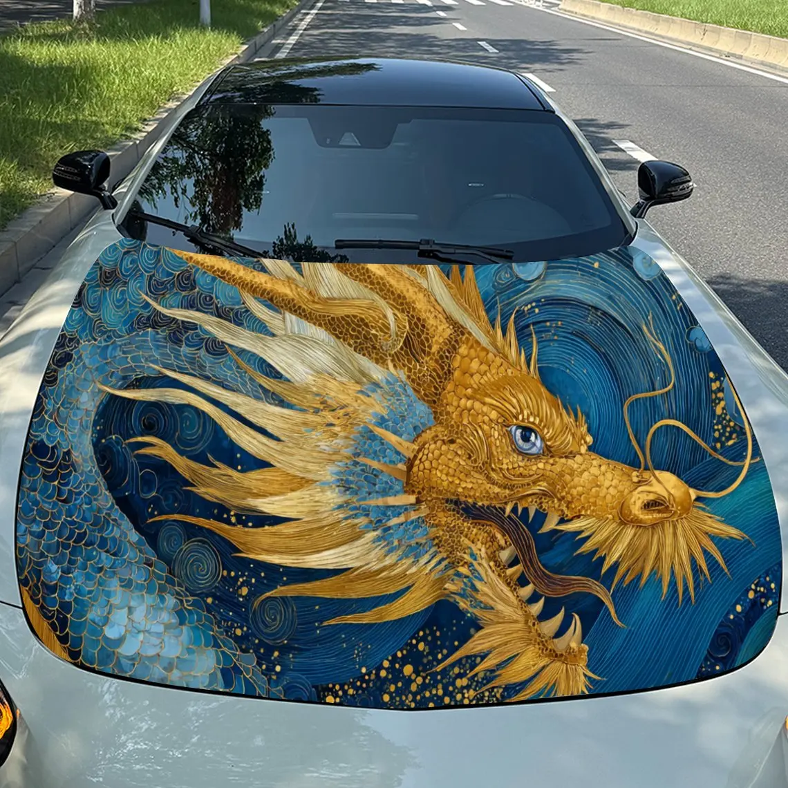 Gorgeous Themed Car Hood  Stickers - Self-Adhesive, Waterproof and Durable Vinyl Wrap, Decorate And Protect Your Car, Fit For Al