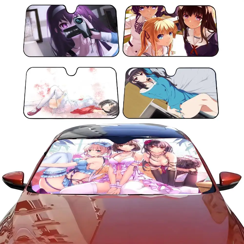 

ANlME S-Saenai Heroine no Sodatekat Fine Car SunShade Parasol Car Windshield Sun Shade UV Protection and Interior Cooler