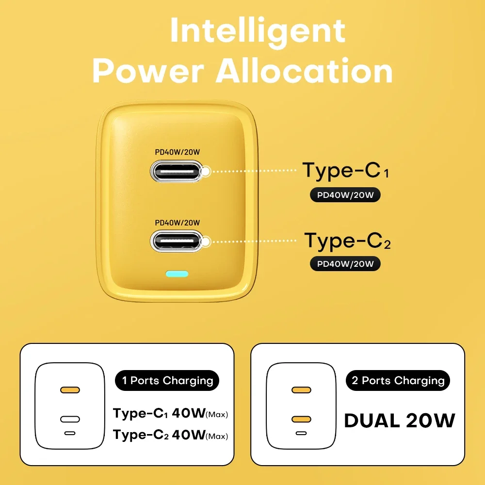 40W USB C GaN Charger Portable 20W Type C Chargers Support PD Quick Charging For iPhone 14 13 12 Pro Max 11 ipad MacBook HuaWei