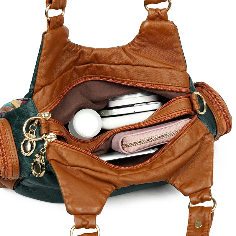 Light Luxury Retro Chinese Ethnic Style Bag Women's Multi-compartment Crossbody Bag High-end Gift-giving Printed Handbag