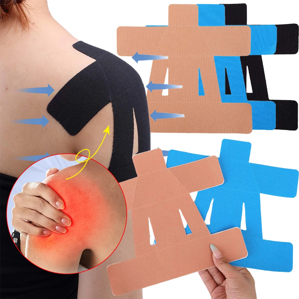 Cinta de kinesiología para aliviar el dolor de hombros, precorte, deportiva, impermeable, transpirable, elástica, cuidado atlético, 1/3/5 Uds.