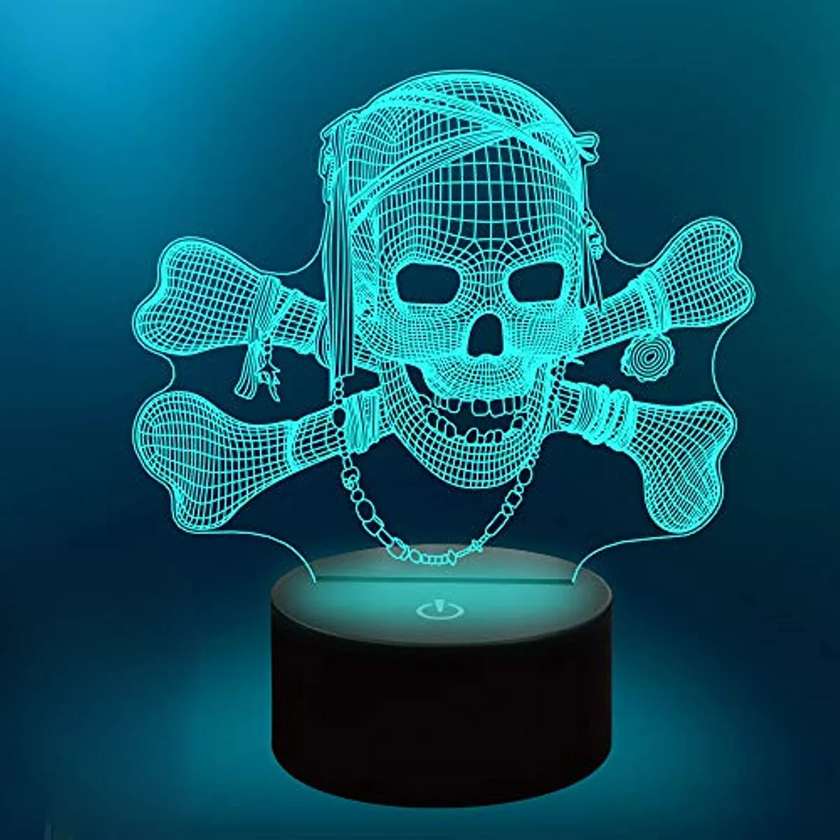 Nighdn Skull 3D Night Light Optical Illusion Bedside Lamp 7 Color Changing Bedroom Decoration  Birthday Gift for Kids Boy Men