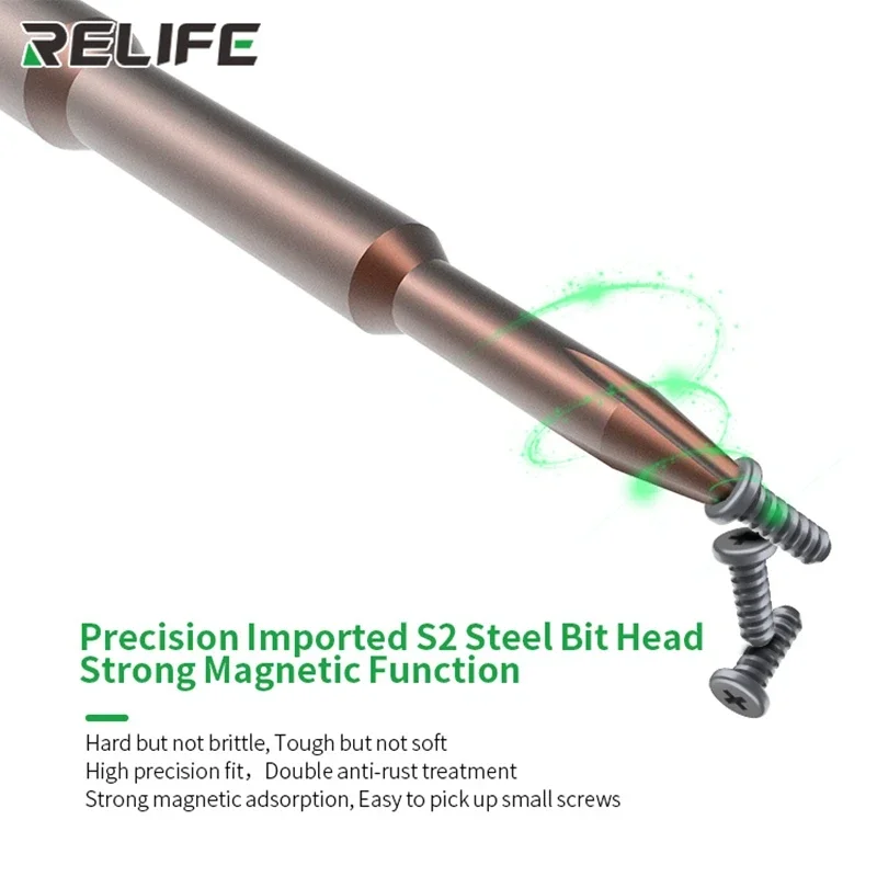 RELIFE RL-722 S2 Precision Screwdriver Magnetic Set Screwdriver Opening Repair Tools Set for IPhone Camera Watch PC Phone Repair